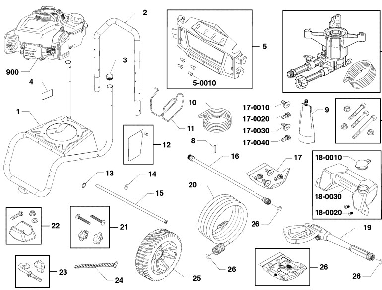 Craftsman Power waser Washer CMXGWAS020734 replacement Parts manual